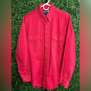Vintage 90s  Long Sleeve Men’s Wrangler Button Up Western Dress Shirt